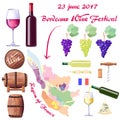 Bordeaux Wine Festival on 23 June 2017 Poster Royalty Free Stock Photo