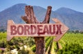 Bordeaux wooden sign with winery background