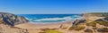 Bordeira beach and ocean view from dunes Royalty Free Stock Photo
