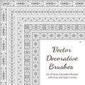 Vector Decorative Brushes with Inner and Outer Corners. Seamless Borders for Patterned Frames. Royalty Free Stock Photo