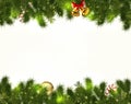 Border Christmas decorations on white premise Royalty Free Stock Photo