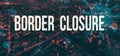 Border Closure Theme with downtown Los Angeles at night Royalty Free Stock Photo