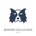Border Collie dog icon. Trendy flat vector Border Collie dog icon on white background from dogs collection Royalty Free Stock Photo