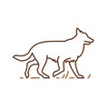 Border collie dog icons design, pets symbol, vector contour illustration. Pedigree friendly pet herding dogs breed