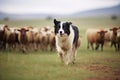 a border collie herding sheep Royalty Free Stock Photo