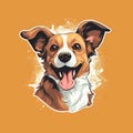 Cheerful Small Dog Face Illustration Vector Design With Hand Drawn Splash Royalty Free Stock Photo