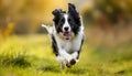 Border collie running on grass Royalty Free Stock Photo