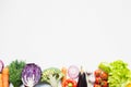 Border of colorful assorted fresh vegetables Royalty Free Stock Photo