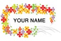 Border with Colorful Flowers Royalty Free Stock Photo