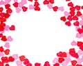 Border of colorful Valentines Day paper hearts Royalty Free Stock Photo