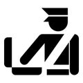 Border control concept Customs officer check baggage Detailed luggage control Baggage control sign icon black color vector Royalty Free Stock Photo