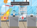 Border control concept, immigration officer