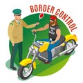 Border Control Isometric Composition