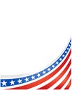 American abstract flag wave corner banner border. Royalty Free Stock Photo