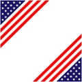 American flag symbols patriotic corner background frame. Royalty Free Stock Photo