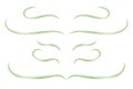 Border of curls of green blades of grass isolated object on a white background