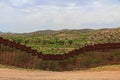 Border Fence Separating the US from Mexico Near Nogales, Arizona