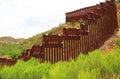 Border Fence Separating the US from Mexico Near Nogales, Arizona