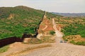 Border Fence Separating the US from Mexico Near Nogales, Arizona Royalty Free Stock Photo