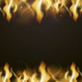 Border frame fire banner with place for text