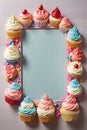Border frame that has cupcakes design, cupcake frames, cupcake borders