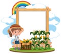 Border frame template with gardening theme background