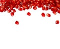 Border of fresh pomegranate seeds Royalty Free Stock Photo