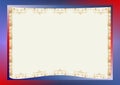 Template of gift or wedding card with gold decorations.