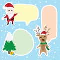 Border graphic cartoon about Santa claus and reindeer in Christmas day Royalty Free Stock Photo