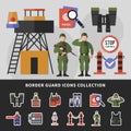 Border Guard Icons Collection Royalty Free Stock Photo