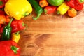 Border of Healthy Various Peppers Royalty Free Stock Photo