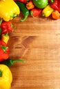 Border of Healthy Various Peppers Royalty Free Stock Photo