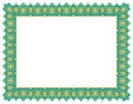 Floral Art Ornament Border in Green colour