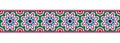 Border line seamless background. Decorative design seamless ornamental mosaic border pattern. Islamic, indian, arabic motifs.