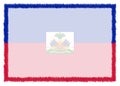 Border made with Haiti national flag Royalty Free Stock Photo