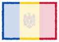 Border made with Moldova national flag