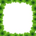 border made of shamrock - Saint Patrick day card invitation - 17 march