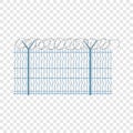 Border metal fence icon, flat style Royalty Free Stock Photo