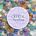 Beautiful Crystals Circular Crystal Healing word cloud Royalty Free Stock Photo