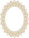 border ornament design pattern on frame, oval shaped Royalty Free Stock Photo