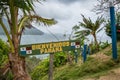 Border between Panama and Colombia - Bienvenidos Panama Welcome Panam sign Royalty Free Stock Photo