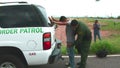 Border patrol agents detain and search suspected illegals near Douglas, Arizona