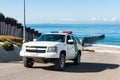 Border Patrol Vehicle Patrols International Border Between San Diego and Tijuana