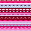 Border pattern triangles and stars - red pink