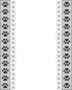 Paw prints animal border frame design template