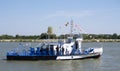 Border police patrol vessel on the Danube river Royalty Free Stock Photo