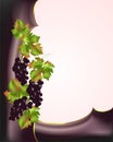 Border with red grapes, cdr vector Royalty Free Stock Photo