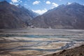 Border river Panj River in Wakhan valley with Tajikistan and Afghanistan,Beautiful scenery along the roa