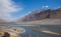 Border river Panj River in Wakhan valley with Tajikistan and Afghanistan,Road trip on Pamir highway,Taji