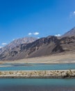 Border river Panj River in Wakhan valley with Tajikistan and AfghanistanÃÆÃÂ¯ÃâÃÂ¼Ãâ¦Ã¢â¬â¢Road trip on Pamir highway,Taji